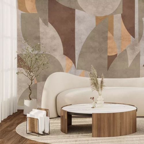 Papier peint  Formes géométriques de style moderne avec texture béton
