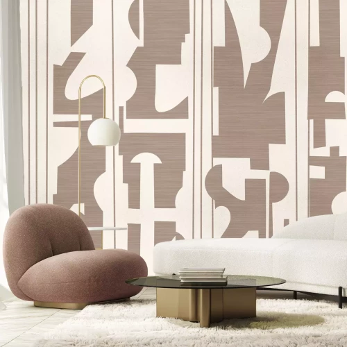 Papier peint  Motif géométrique de style scandinave avec texture délicate