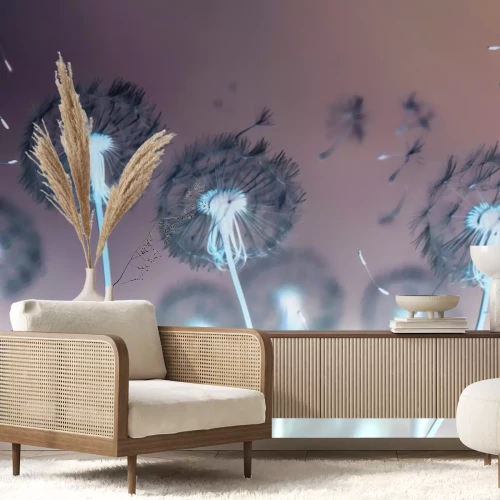 Papier peint  Prairie d'été avec pissenlits