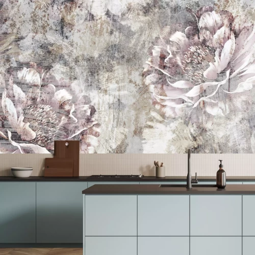Papier peint  Fleurs délicates d'une pivoine rose