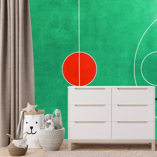 Papier peint  Terrain de basket sportif