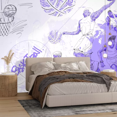 Papier peint  Hommes jouant au basket