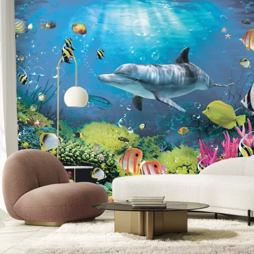 Papier peint  Monde sous-marin du récif avec des poissons colorés