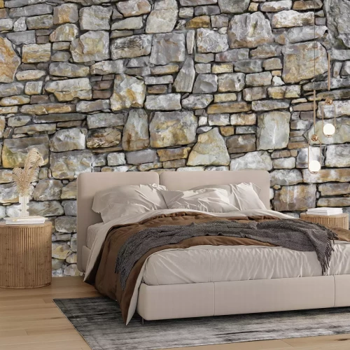 Papier peint  Mur abstrait en pierres