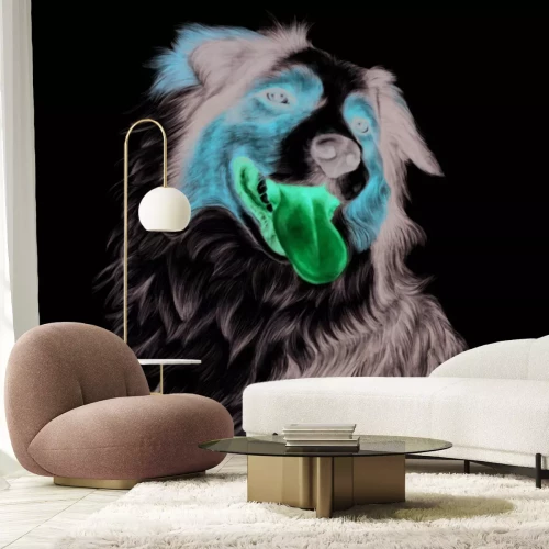 Papier peint  Portrait d'un chien de berger souriant