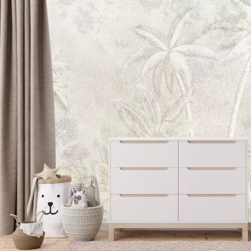 Papier peint  Paysage délicat de palmiers tropicaux