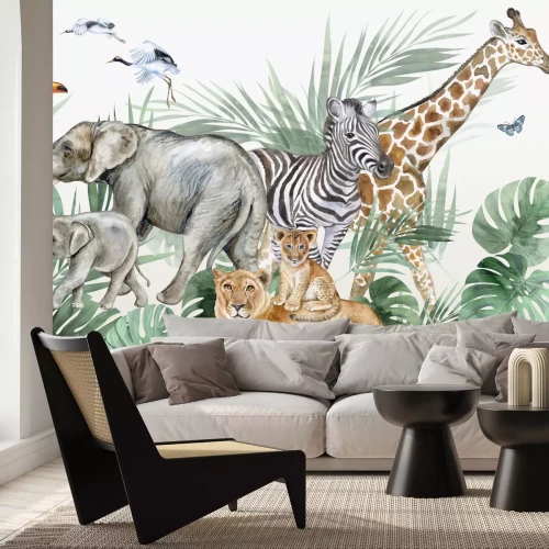 Papier peint  Animaux sauvages dans la végétation tropicale