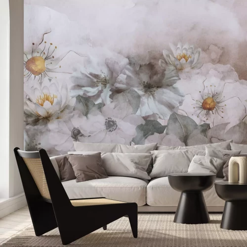 Papier peint  Fleurs sauvages peintes à l'aquarelle