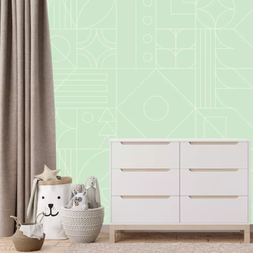 Papier peint  Formes géométriques sur un fond clair