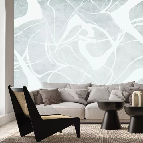 Papier peint  Lignes blanches sur fond gris dans le style scandinave