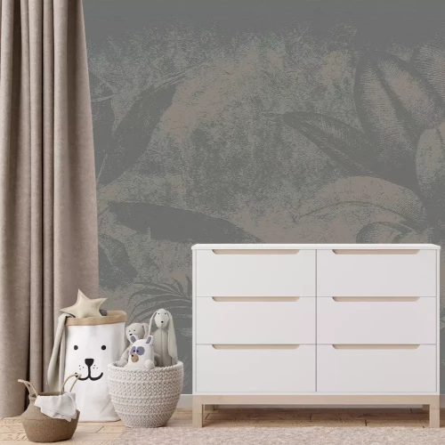 Papier peint  Jungle abstraite aux couleurs sombres