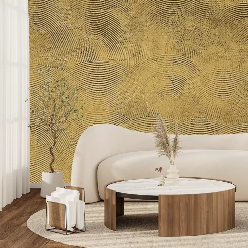 Papier peint  Cercles sur un mur en béton dans le style glamour