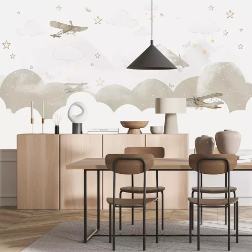 Papier peint  Avions abstraits dans les nuages