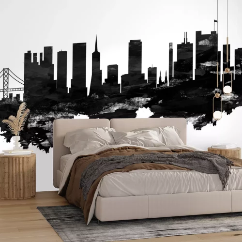 Papier peint  Abstraction en noir et blanc de San Francisco