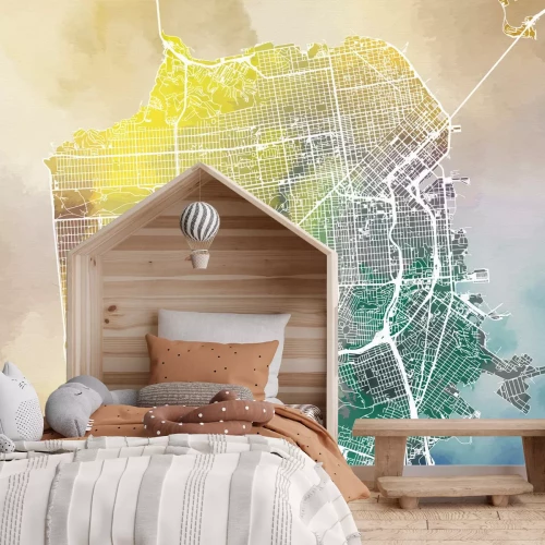 Papier peint  Carte de la ville de San Francisco