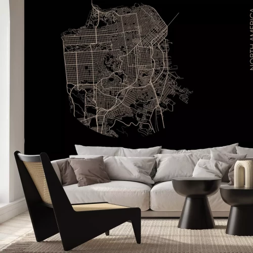 Papier peint  Vue carte de la ville de San Francisco