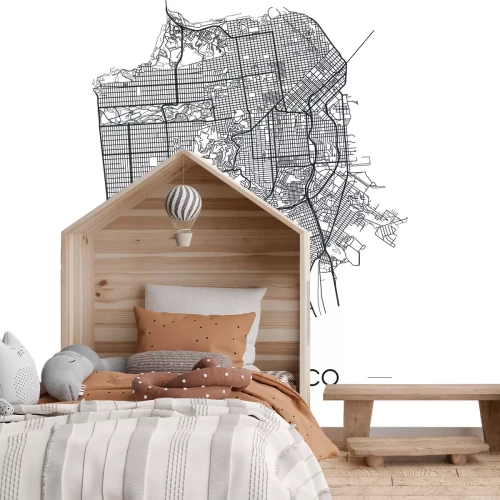 Papier peint  Vue carte de la ville de San Francisco