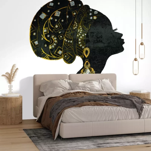 Papier peint  Femme africaine portant des bijoux en or