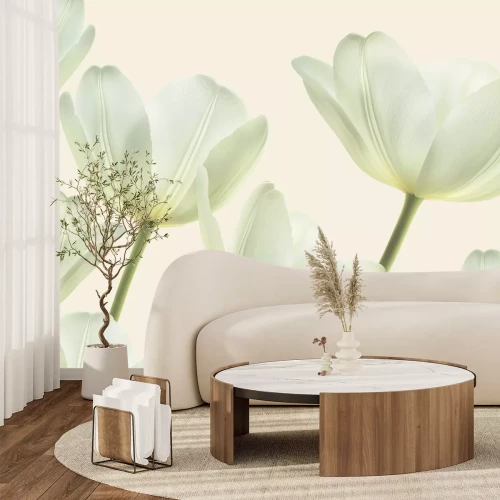 Papier peint  Fleurs de tulipes claires en fleurs