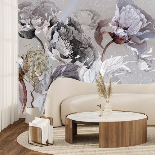 Papier peint  Aquarelle de tulipes en fleurs