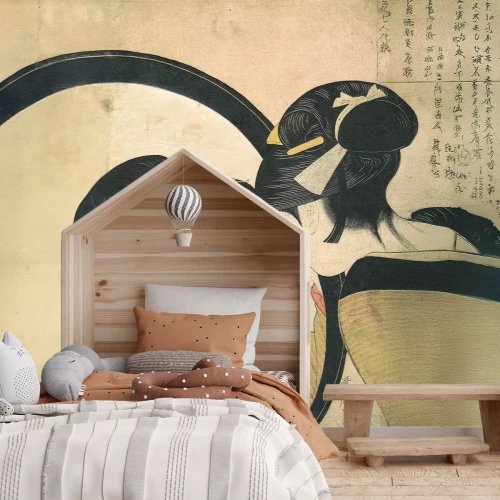 Papier peint  Reflet dans le miroir d’une femme du Japon