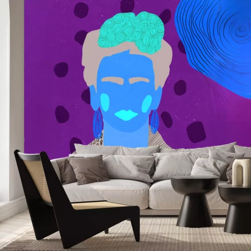 Papier peint  Portrait coloré de la femme Frida Kahlo