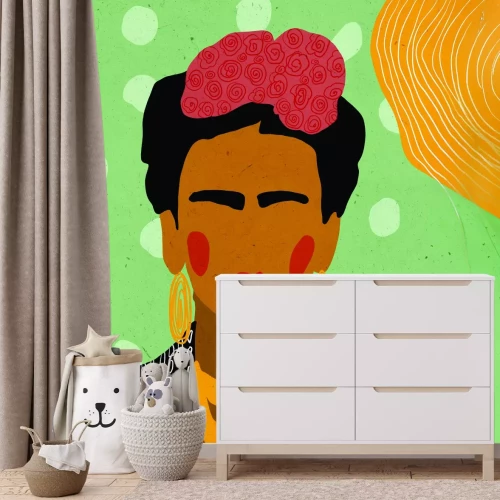 Papier peint  Portrait coloré de la femme Frida Kahlo