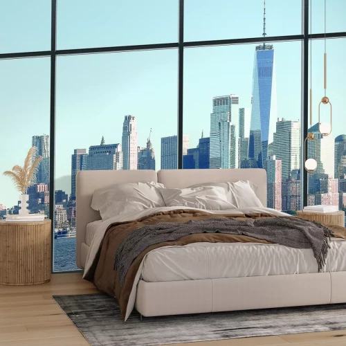Papier peint  Panorama de New York depuis une fenêtre