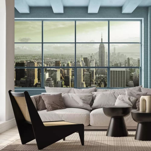 Papier peint  Vue de New York depuis une grande fenêtre