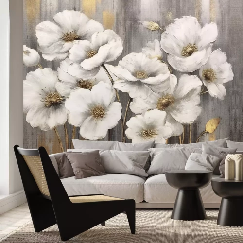 Papier peint  Fleurs des champs abstraites en style peinture