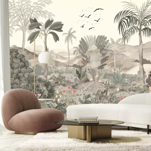 Papier peint  Jungle tropicale pleine de plantes vertes