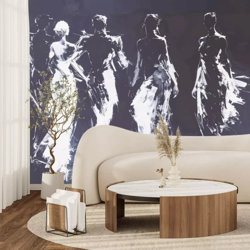 Papier peint  Figures humaines en abstraction, art minimaliste moderne