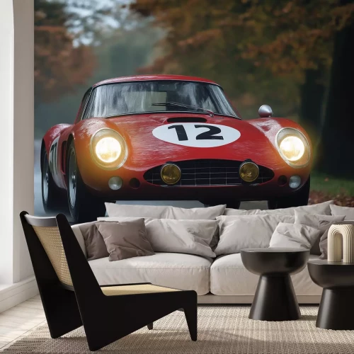 Papier peint  Voiture de F1 filant à toute vitesse dans la ville