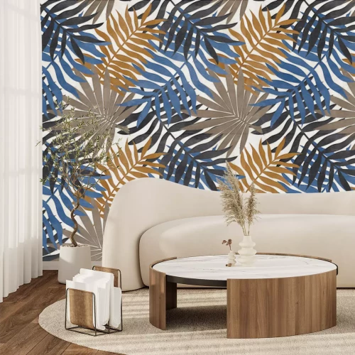 Papier peint  Feuilles de palmier aux couleurs d'automne