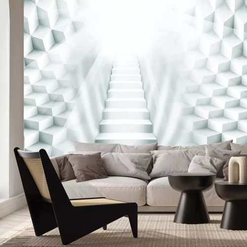 Papier peint  Motif tridimensionnel avec escaliers vers la lumière