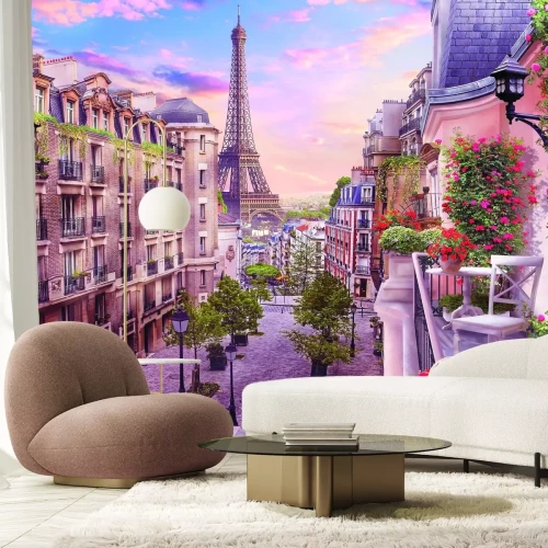 Papier peint  Panorama pittoresque de Paris avec la Tour Eiffel