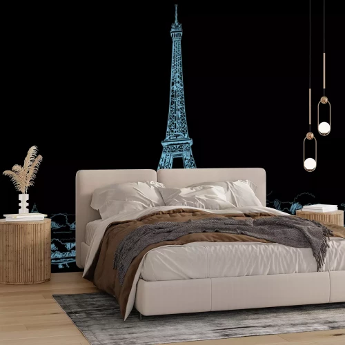 Papier peint  Croquis minimaliste de la Tour Eiffel à Paris