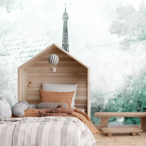 Papier peint  Tour Eiffel sur une texture abstraite de béton