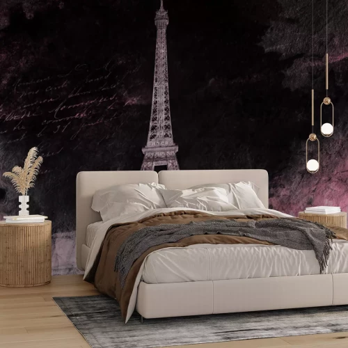 Papier peint  Tour Eiffel sur une texture abstraite de béton