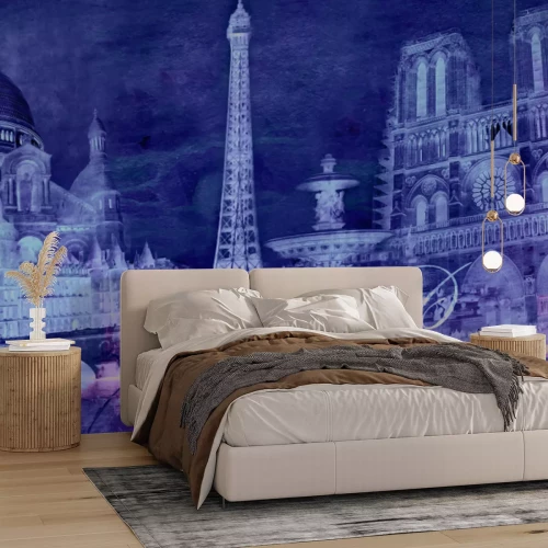 Papier peint  Carte postale classique avec vue sur Paris