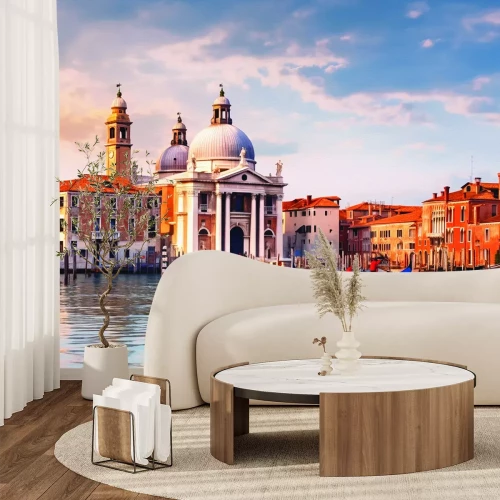 Papier peint  Architecture historique entourée de rayons de soleil