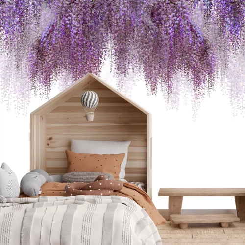 Papier peint  Fleurs roses suspendues du cerisier en fleurs