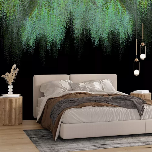 Papier peint  Fleurs roses suspendues du cerisier en fleurs