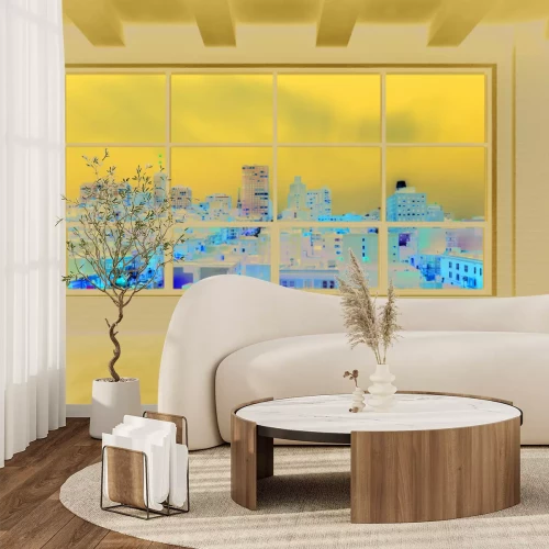 Papier peint  Vue de la fenêtre sur la ville la nuit