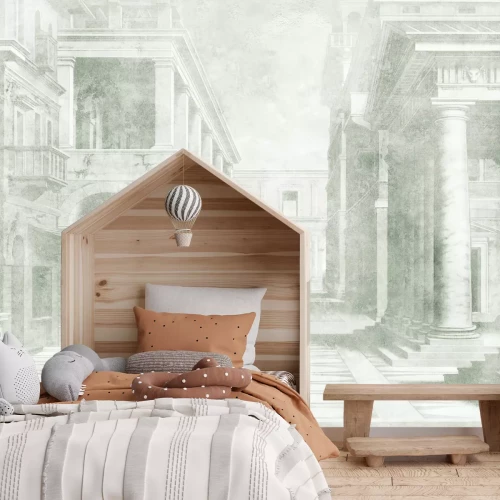 Papier peint  Architecture ancienne en tons de gris