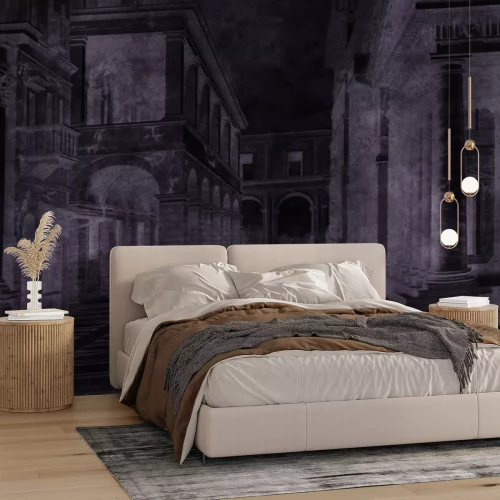 Papier peint  Architecture ancienne en tons de gris