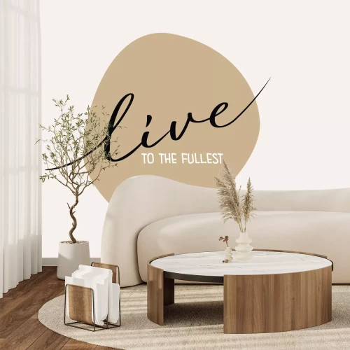 Papier peint  Tache brune avec texte délicat