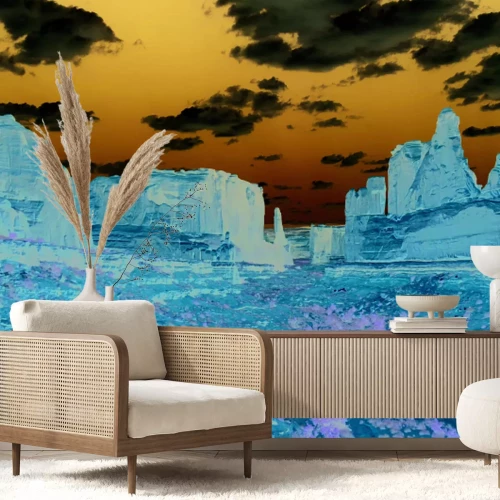 Papier peint  Montagnes rouges et rocheuses dans le désert