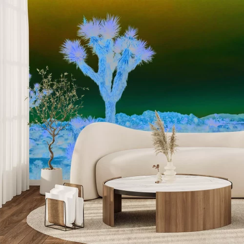 Papier peint  Arbres avec végétation désertique sèche