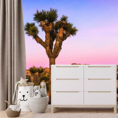 Papier peint  Arbres avec végétation désertique sèche